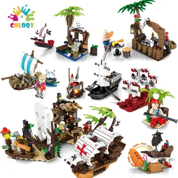 Kids Legetøj Pirates of The Caribbean byggesten Øen Storm Skib Klodser, minifigurer Båd Model Kit Skaberen Legetøj For Børn