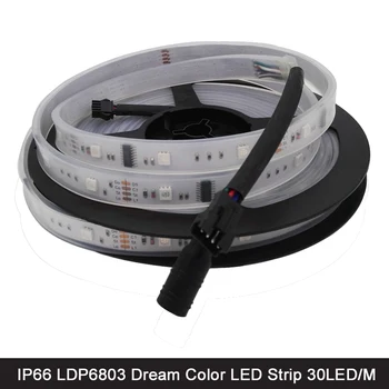 12V 5M 6803 IC Digitale Drøm Farve RGB LED Strip 30LED/M IP66 Vandtæt 5050 SMD Magic Jagter Farve LDP6803 LED Strip Tape