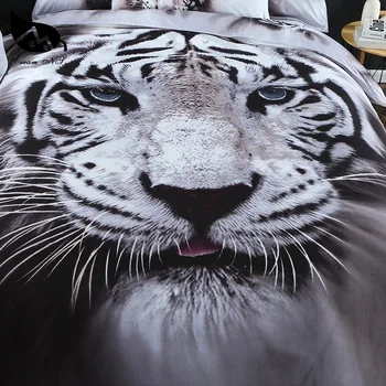Drøm NS 3D-Animalske Tiger Strøelse sættet Super-King / California King Dyne Sæt Sengetøj kussensloop Seng boligtekstiler PN001
