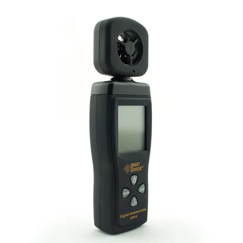 SMART SENSOR Mini Digital Vindmåler LCD Digital Wind Speed Meter vindhastighed Temperatur Måling med Baggrundslys AS816