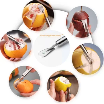 Orange Skrællekniv 304 Rustfrit Stål Enhed Skære Appelsiner, Grapefrugt Peeling Artefakt Orange Skrællekniv Kniv