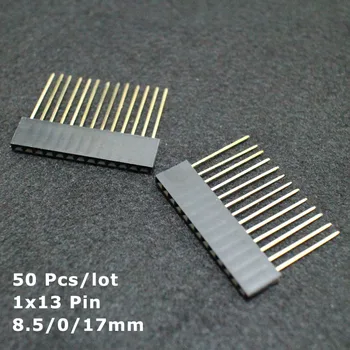 Hellotronics 50 Stk/Masse 2,54 mm pitch forgyldt Stabling Header for Prototyping 1x13 Stabelbare Kvindelige Header til Arduino