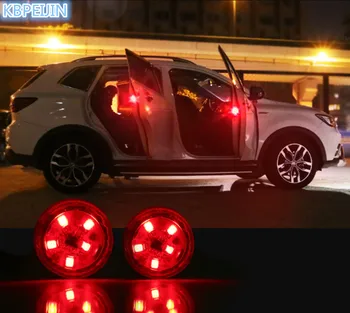 HOT 2stk Bil Styling LED Døren Strobe Advarsel Lys Klistermærker til fabia Skoda octavia yeti rapia fantastisk et Tilbehør