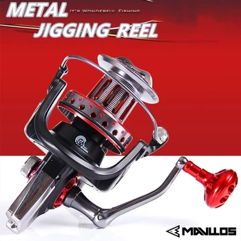 Mavllos Metal Krop Jigging Fiskehjul Spinning 9000 10000 12000 Roterende Hjul, Støbning Saltvand Fiskeri Jigging Reel