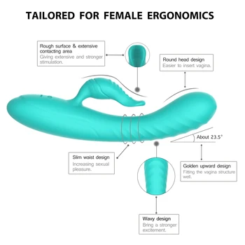 2 i 1 Dildo Vibrator Sex Legetøj til Kvinder 10 Tilstande Klitoris og G-spot Stimulator, Genopladelige Vibrator Anal Legetøj Par Sex Shop
