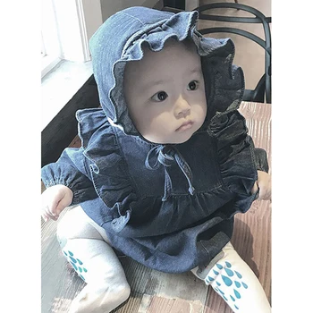 2020 Efteråret Baby Sparkedragt +Cowboy Hat Konjunktion Tøj Lange Ærmer Baby Jumpsuit Dejlige Piger, Der Flyver Ærmer Baby Pige Tøj