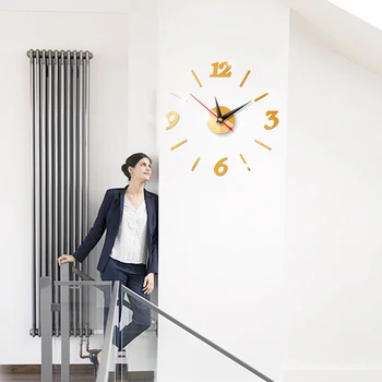 Vægure Nål Se Wall Sticker-Art Ur Decals Home Decor Moderne Stue Stor 3D Mekanisk reloj de forhold para cocina