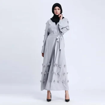 Eid Kvinder I Abaya Kimono Cardigan Dubai Hijab Muslimske Kjole Jilbab Tyrkisk Islamisk Tøj Kaftan Kaftan Robe Islam Abayas Kleding