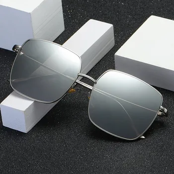 Nye Luksus Italien Helt Overdimensioneret Square Solbriller Kvinder Retro Brand Designer Store Billede Sol Briller Kvindelige Sølv Polit Oculos