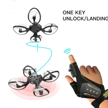 Bedste Wifi FPV 480P HD drone kamera Valcano handsker kontrol interaktive mini-drone Quadcopter, med kamera RC helikopter