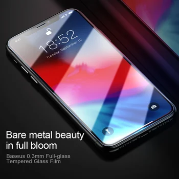 Baseus 0,3 mm Fuld-glas-Hærdet Glas Gennemsigtig Film Fuld Skærm til iPhone xs Mobiltelefon Skærm, Glas Protecter