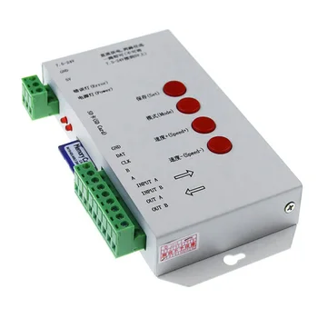 LED RGB controller T1000S SD-Kort Pixels Controller ,for WS2801 WS2811 WS2812B SK6812 LPD6803 LED 2048 DM5~24V