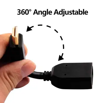 HDMI Mandlige og Kvindelige Kabel Extender Adapter 360 Graders Justerbar Forgyldt Understøtter 4K & 3D (2 STK.)