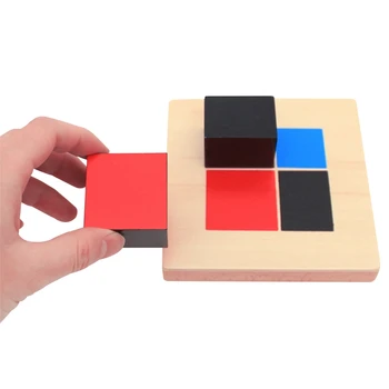 Kid Montessori Tidligt At Lære Algebra Matematik Binomial Cube Sæt Træ Legetøj