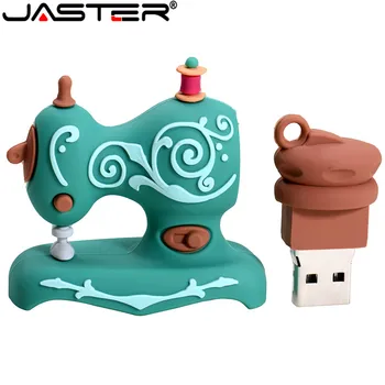 JASTER Tegnefilm USB2.0 Flash-Drev symaskine Pen-Drev, Pen-Drev, 4GB, 8GB, 16GB, 32GB, 64GB 128GB U Disk Bryllup Erindringsmønter G