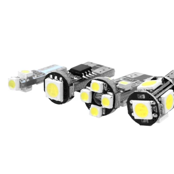 LEEPEE 17Pcs/sæt Hvid T10 Led Canbus Lys Kits Nummerplade Lys fejlfri Bil Pærer Indvendige Bil Signal Lampe