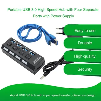 USB 3.0 Hub USB-Hub 3.0 Multi USB-Splitter Boligareal 4/7 Port Flere Expander Bruge vekselstrømsadapteren USB3 Hub med at Skifte til PC