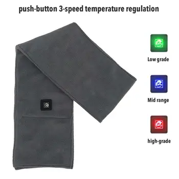 Grå Electric Tørklæde USB-Genopladelige Åndbar Opvarmet Wrap Hals Beskyttelse Varmere Cover Til Udendørs Opbevaring af Vandring Snowboating Ar