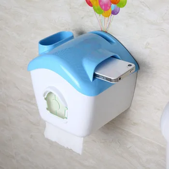 Vandtæt Plast Papirholder Kreative Hus Form Toiletpapir Arrangør Vægmonteret Opbevaring Skuffe Tissue Box