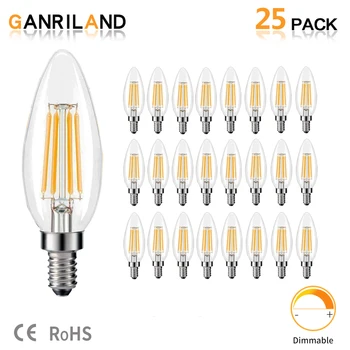 GANRILAND LED E14 220V Pære og med C35, med 3.5 W LED-Glødelamper Pærer Dæmpes, Varm Hvid 2700K Lys Lampe Vintage Dekorative Lys til Hjemmet