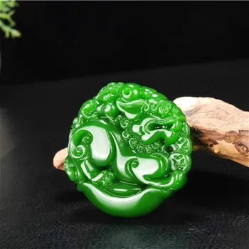 Pixiu Grøn Jade Vedhæng Kinesiske Halskæde håndlavede Naturlige Charme Smykker Tiger Amulet Mode Tilbehør til Mænd, Kvinder Gaver