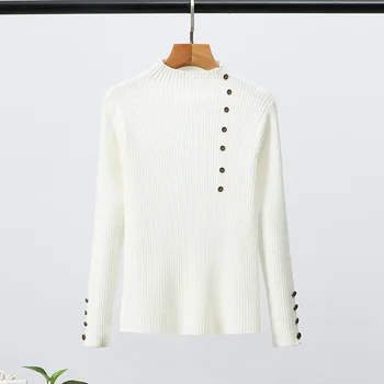 Rullekrave Solid Farve Bunden Sweater Kvinder Mode, Enkel, Langærmet Slim Strik Sweater, Pullover Kvindelige 2020 Forår, Efterår