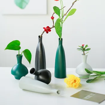 Enkle, Nordiske stil Mini Flower Basket blomstervaser Origami Plast Vase-Flaske Efterligning Keramik Flower Pot Dekoration Hjem