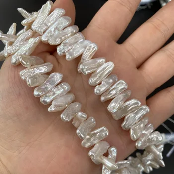 Fine Hvide Naturlige Ferskvands-Barok Perle Uregelmæssige Perler til Smykker at Gøre DIY Armbånd, Halskæde, Øreringe Størrelse 5x20-6x22mm