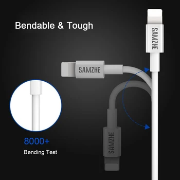 SAMZHE USB-Kabel til iPhone, 11 X Xs Antal 2.4 En Hurtig Opladning af USB-Oplader-datakabel til iPhone Kabel-SE 8 7 6