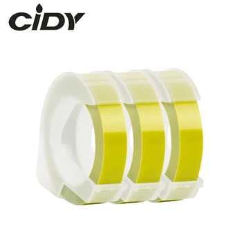 CIDY 3 ruller 9 mm *3m Dymo 3D-Græs Grøn Farve Prægning Bånd til Prægning af DYMO Label Beslutningstagere 1011 1610 12965 Motex E101
