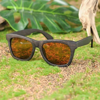 BOBO FUGL Natur Ibenholt Træ-Solbriller Kvinder, Mens Bedste Gave Polariseret Linse Unisex Solbriller Mandlige oculos de sol feminino uv400
