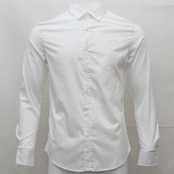 Homme nye mandlige krokodille shirt til mænd med lange ærmer shirts bomuld sociale hombre chemiser