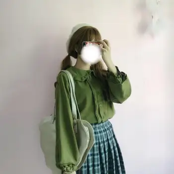 Sweet lolita Japansk shirt kawaii pige lanterne ærme peter pan krave victorianske shirt studerende loli cos gothic lolita top