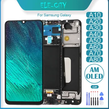 OEM-For Samsung Galaxy A10, A20 A30 A40 A50 A60 A70 A80 A90 A40s A30s AMOLED Touch Skærm Med Stellet Udskiftning
