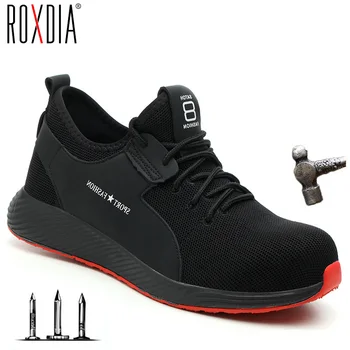 ROXDIA brand plus størrelse 36-46 stål tåkappe, mænd, kvinder, arbejde og sikkerheds-støvler mode letvægts sneakers casual mandlige sko RXM124