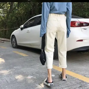 Sort Jeans Kvinder Bred Ben Løs Efteråret Koreansk Mode Venner Bukser Fritid Dame Stilfuld Match Streetwear Høj Talje