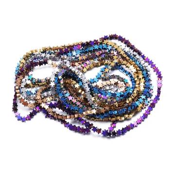 2020-Stjernede form Plating Obsidian Løse Perler blå Perle for Smykker Halskæde og Armbånd Tilbehør Størrelsen 4x4mm 6x6mm 8x8mm