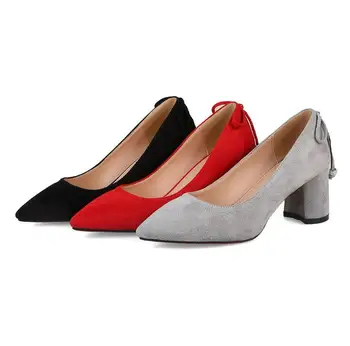 Dousin Partin 2018 Nyeste stil, spids tå Thich høje hæle, blonder kvinder pumper ruskind læder kvinder sko til damer hæle