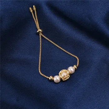 Classic Fashion i Høj Kvalitet Imitation Pearl Beaded Guld Kæde Armbånd til Kvinder, der Ikke Falmer Armbånd Pige Smykker Gave