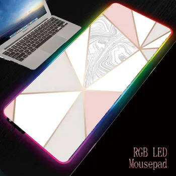 Mairuige Hvid Marmor RGB-Musemåtte, Blød Overflade, Vandtæt, Farverige LED-Belysning Gaming musemåtte Måtte til PC-Computer-Bærbar computer