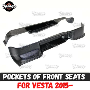 Lommer på forsæder for Lada Vesta - ABS plast-puder tilbehør arrangør konsol til pladser bil styling, tuning