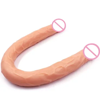 55cm super lange bløde dobbelt hoved realistisk dildo mandlige penis sex legetøj til kvinder hest dildo stor pik erotic toy kvindelige masturbator