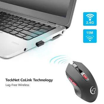 2,4 G Wireless Gaming Mouse 2400DPI 6-Knapperne for Ergonomiske Mus med USB-Modtager til Tablet-PC