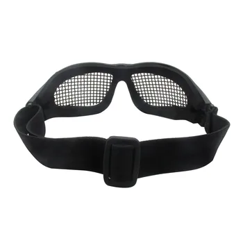 Taktisk Paintball Beskyttelsesbriller Stål Trådnet Airsoft Net Briller Justerbar Shock Modstand Øjet Spil Protector Jagt Briller