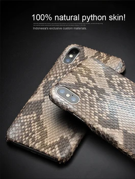 Customized produkt! Natur i Ægte Læder og Python Hud Tilbage Dække for iPhone 12 XS-XR Antal Luksus Ultra Tyndt bagcover Tilfælde