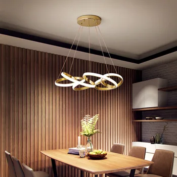 Spisestue lysekrone en enkel, moderne atmosfære guld LED lys luksus undersøgelse lampe kreative personlighed spisestue, spisebord