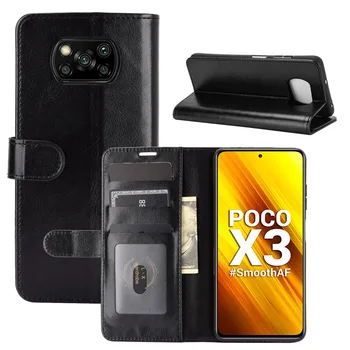 Pu Læder-Kort Lomme Telefon Taske til Xiaomi POCO X3 NFC F2 Pro Redmi Note 8 8T 8A 9S 9 9A 9C Stå Flip Fuld Beskyttelse Sag