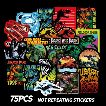 75 Pc ' Jurassic Park Graffiti, Klistermærker Dinosaur Seris Dyr Funny Sticker Til Bagage Bærbar Notebook Motorcykel Toy Mærkat