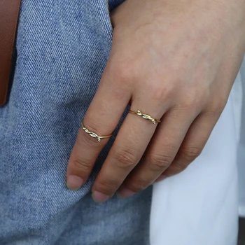 Ren 925 Sterling Sølv Ring Mode Simple twist Ring Tynd Geometriske finger Ring For Kvinder bryllup små Smykker