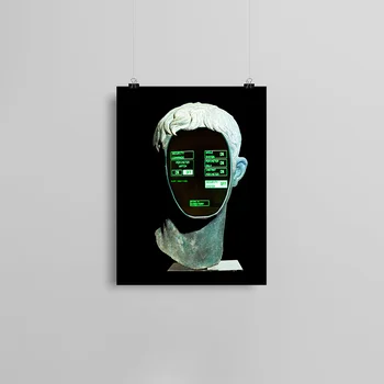 Cyber vaporwave avatar moderne kunst plakat Indrammet Lærred Maleri på væg Kunst, indretning rum Undersøgelse Hjem træramme Dekoration Udskriver